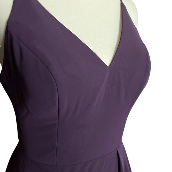 Azazie Stunning Purple V Neck Formal Bridesmaid Prom Dance Dress US Size 4 - Picture 6 of 9